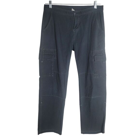 Prana Convertible Cargo Pants Women's Size 10 Navy Blue Wide Leg Hiking READ - Picture 1 of 11